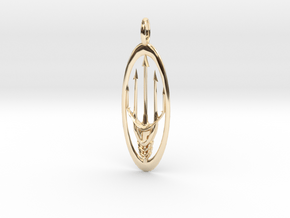 Trident Pendant in 14K Yellow Gold