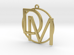 D&M and circle monogram in Natural Brass