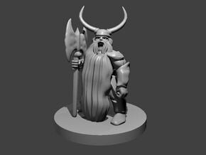 Dwarf Barbarian with a big Beard in Tan Fine Detail Plastic