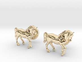 Stallion cufflinks in 14K Yellow Gold