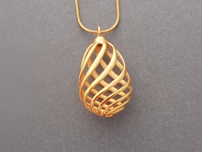 Flasket - Pendant in Cast Metals in 18k Gold Plated Brass