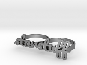 starstuff knuckle ring (size 9) in Polished Silver
