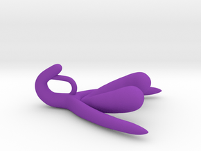 1/4-scale Clitoris Pendant with 2x4mm hole in Purple Processed Versatile Plastic