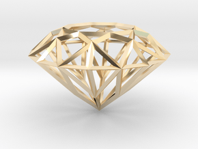 Geometric Diamond Pendant in 14k Gold Plated Brass