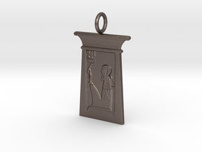 Enshrined Ptah amulet in Polished Bronzed-Silver Steel