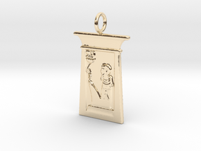 Enshrined Ptah amulet in 14k Gold Plated Brass