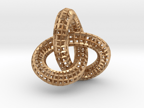 Torus Knot Wireframe  in Natural Bronze