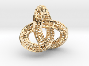 Torus Knot Wireframe  in 14K Yellow Gold