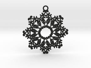 Ornamental pendant no.4 in Black Natural Versatile Plastic