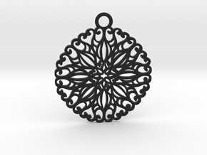 Ornamental pendant no.5 in Black Natural Versatile Plastic