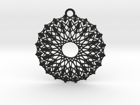 Ornamental pendant no.6 in Black Natural Versatile Plastic
