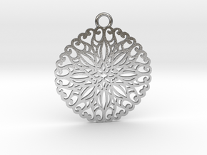 Ornamental pendant no.5 in Natural Silver