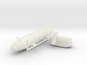 Wessex External Store Carrier and Fuel Tank (Port) in White Natural Versatile Plastic: 1:32
