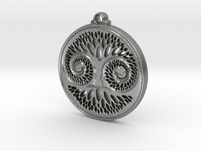 Green Man Pendant in Natural Silver