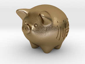 pig in Polished Gold Steel