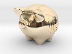 pig in 14k Gold Plated Brass