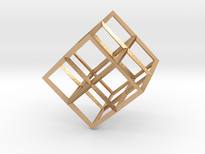 Cube Wireframe in Natural Bronze