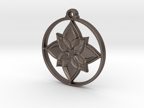 Lotus IV Pendant in Polished Bronzed-Silver Steel