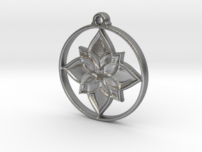 Lotus IV Pendant in Natural Silver