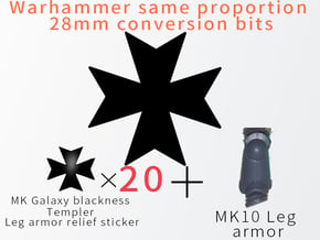 MK Galaxy blackness Templer Leg armor relief stick in Tan Fine Detail Plastic