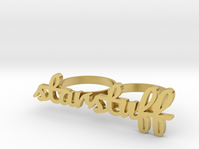 starstuff brass kuckle ring in Polished Brass