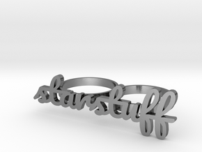 starstuff brass kuckle ring in Polished Silver