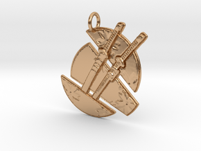 Split Moon Emblem in Polished Bronze