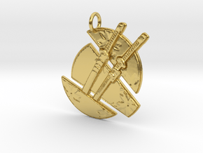 Split Moon Emblem in Polished Brass