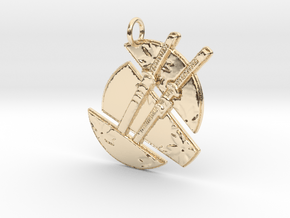 Split Moon Emblem in 14k Gold Plated Brass