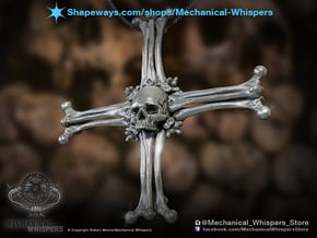 Templar Cross Bone Pendant in Polished Nickel Steel