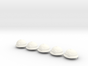5 x Pith Helmet in White Processed Versatile Plastic