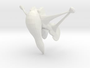 Alien Attack Fighter in White Natural Versatile Plastic: 6mm