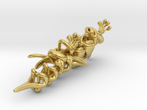 Harmonica Ear Pendant in Polished Brass