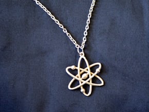 Atom Keychain or Pendant in Polished Bronzed Silver Steel