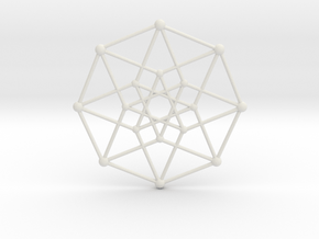 Hypercube Star Pendant in White Natural Versatile Plastic