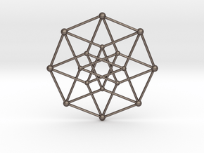 Hypercube Star Pendant in Polished Bronzed-Silver Steel