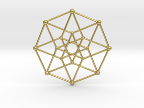Hypercube Star Pendant in Natural Brass