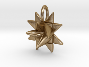 Froebel Star Pendant - Christmas Jewelry in Polished Gold Steel