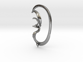 Pinna with Lower Support Hoop in Polished Silver