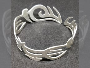 Tribal Bracelet in Polished Silver: Large