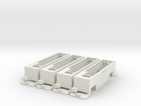 Interfaces x 4 for Tomytec moving bus chassis  in White Natural Versatile Plastic
