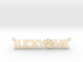 Lucky Me with Paw Pendant in 14k Gold Plated Brass