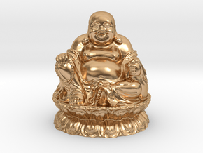 Laughing Buddha in Polished Bronze