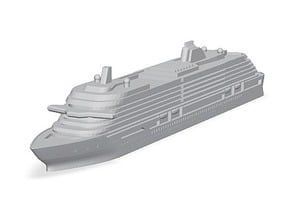 Miniature Crystal Cruise Ship V2 - 8cm in Tan Fine Detail Plastic