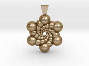 Recursive Spheres Pendant in Polished Gold Steel