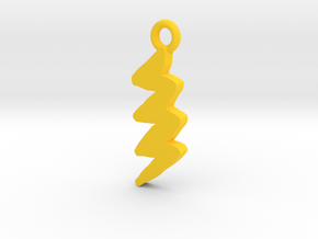 Lightning Bolt Pendant in Yellow Processed Versatile Plastic
