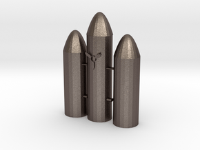 Rocket in Polished Bronzed-Silver Steel