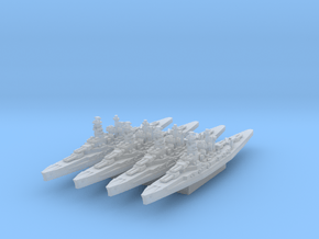 IJN Kongo class battleship x4 in Tan Fine Detail Plastic