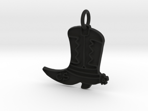 The Clyde Sparkle Western Boot Pendant in Black Premium Versatile Plastic: Medium
