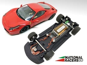 3D Chassis - Carrera Ferrari 458 Italia (Combo) in Black Natural Versatile Plastic
